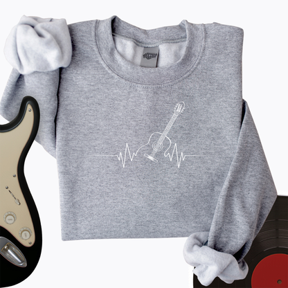 Acoustic Guitar Heart Beat Crewneck