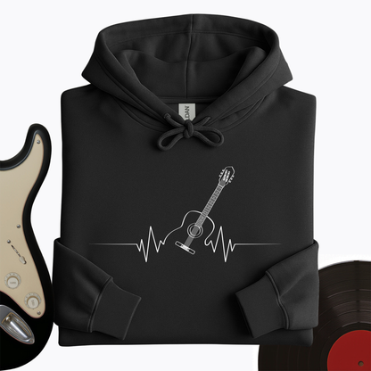 Acoustic Guitar Heart Beat Hoodie