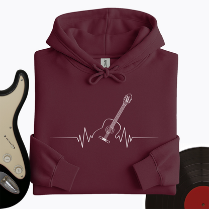 Acoustic Guitar Heart Beat Hoodie