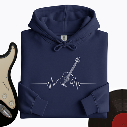 Acoustic Guitar Heart Beat Hoodie
