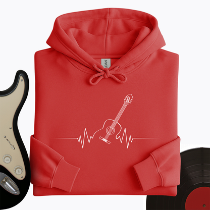 Acoustic Guitar Heart Beat Hoodie