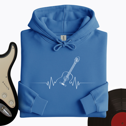 Acoustic Guitar Heart Beat Hoodie
