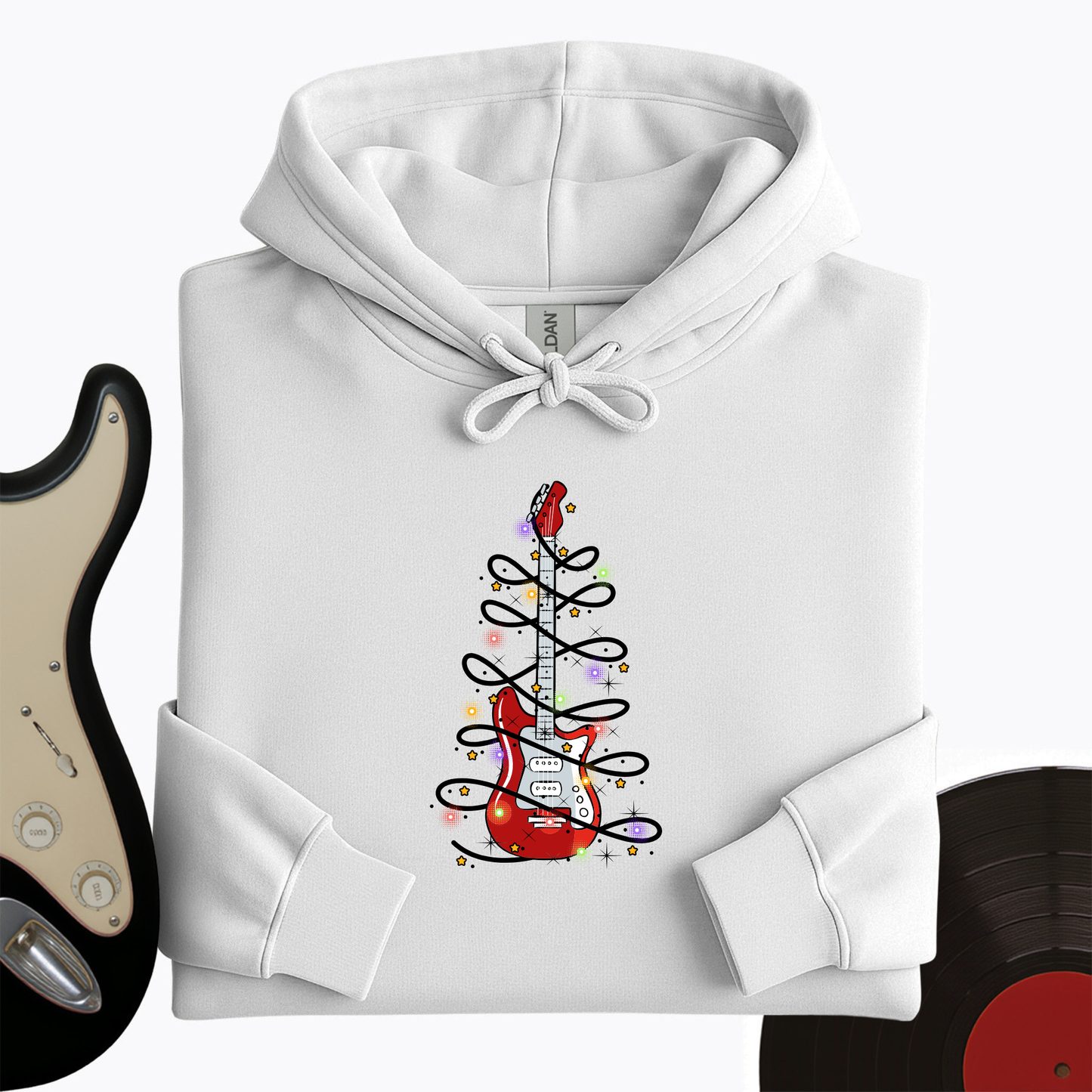 Guitar Christmas Lights Hoodie