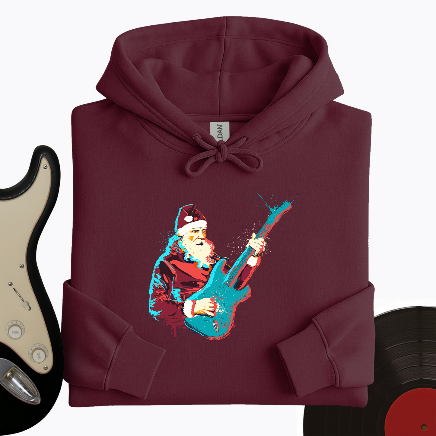 Guitar Santa Hoodie