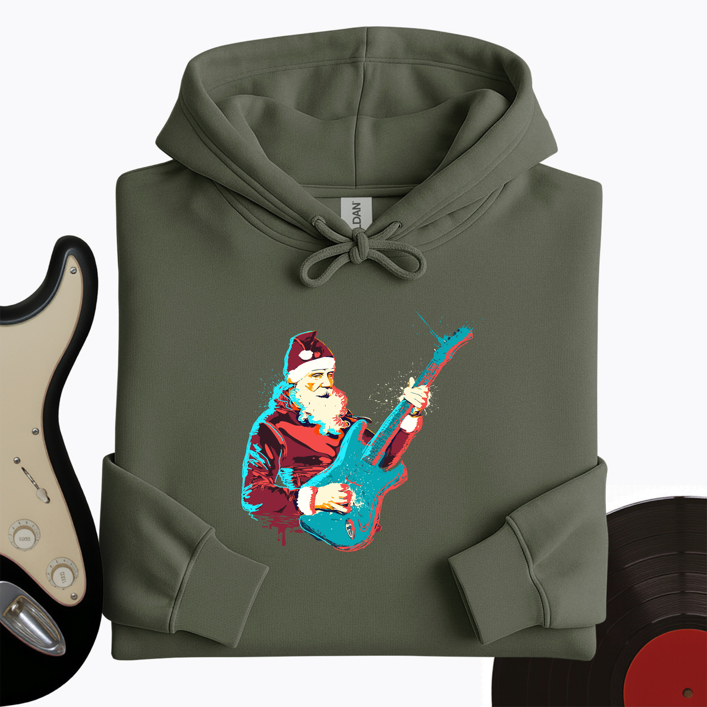 Guitar Santa Hoodie