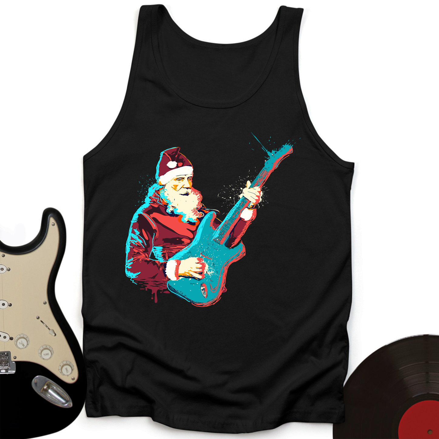 Guitar Santa Tank Top