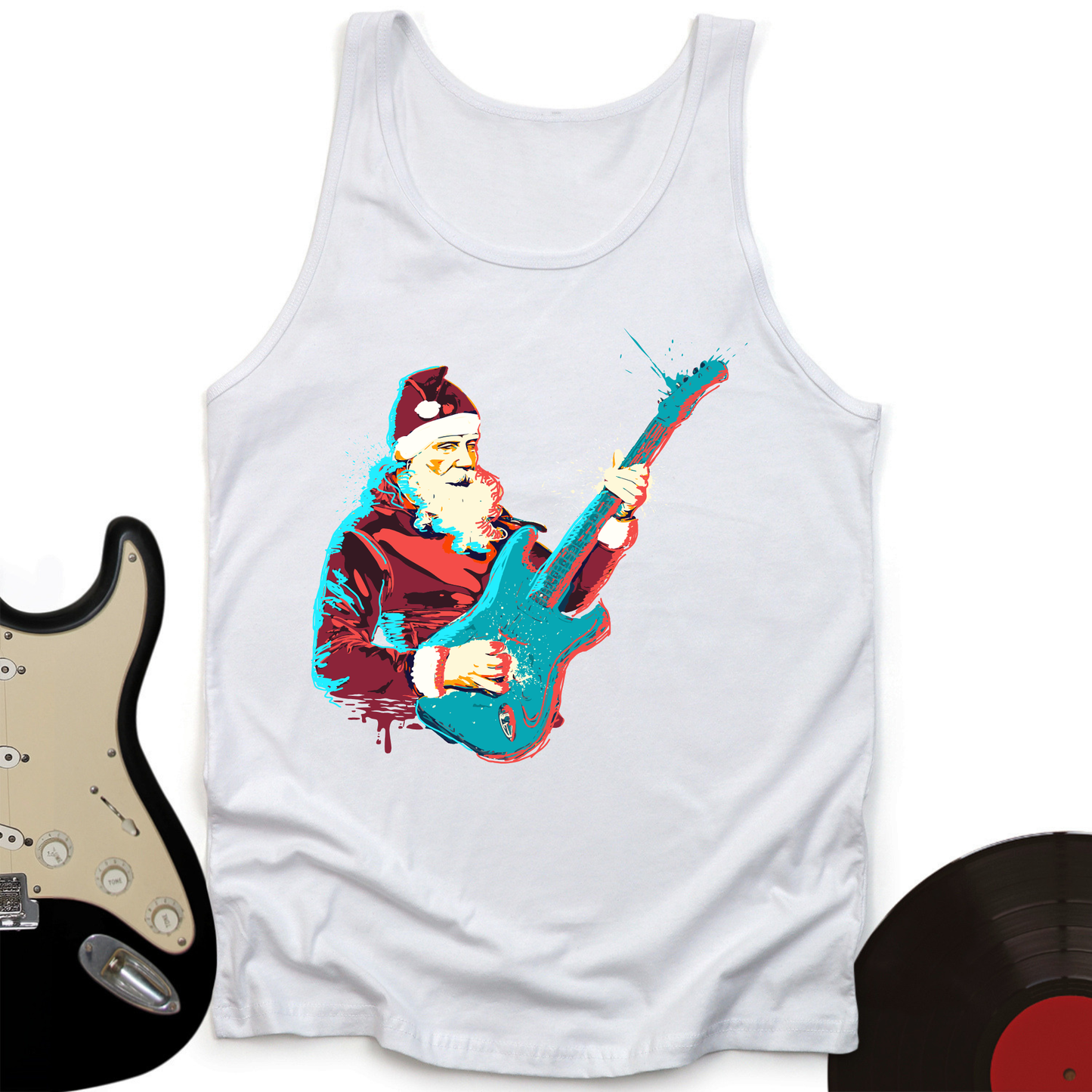 Guitar Santa Tank Top