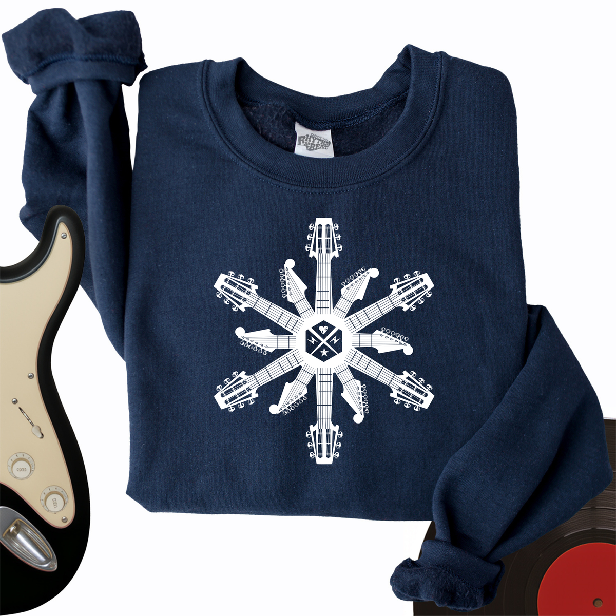 Guitar Snowflake Crewneck