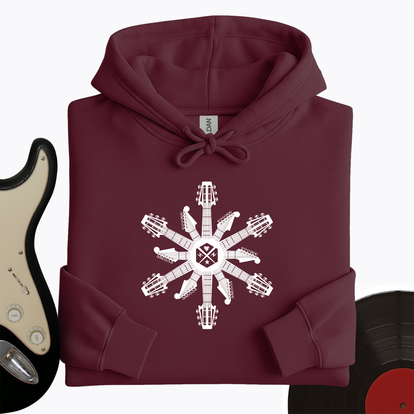 Guitar Snowflake Hoodie