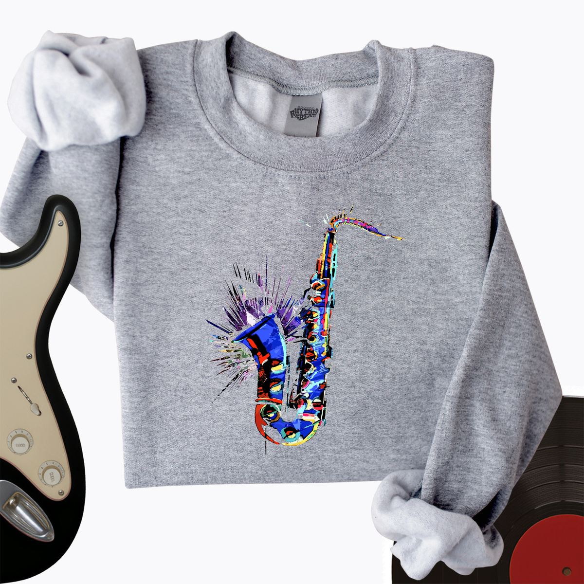 Blue Jazz Sax Crewneck