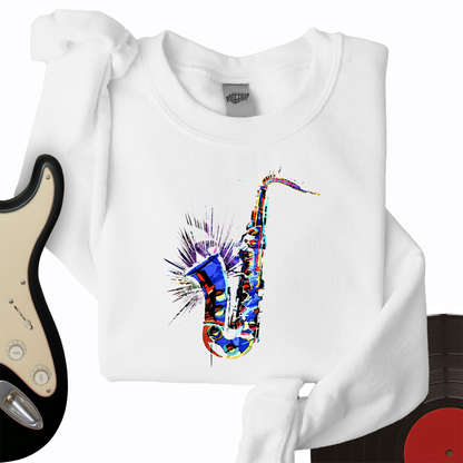 Blue Jazz Sax Crewneck