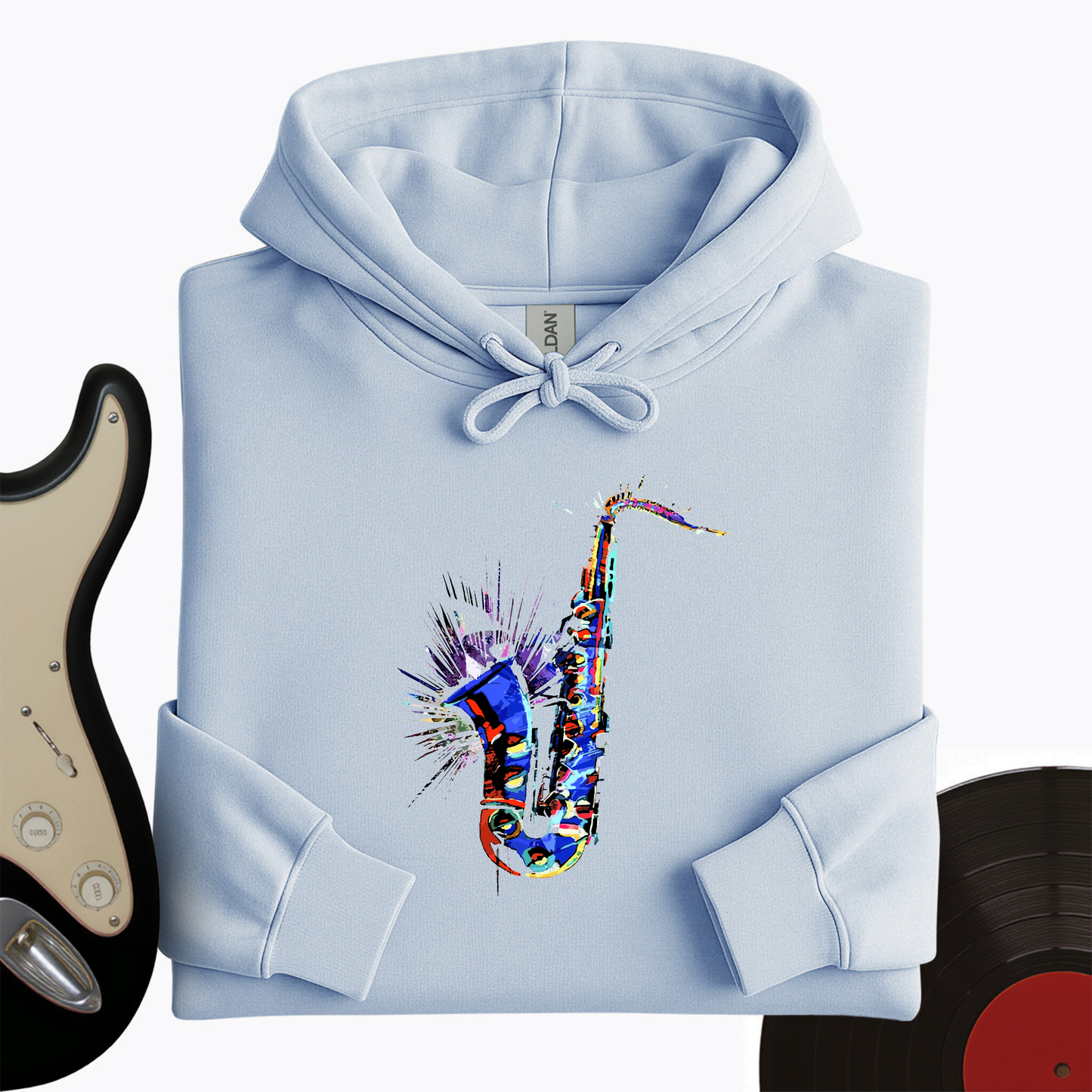 Blue Jazz Sax Hoodie