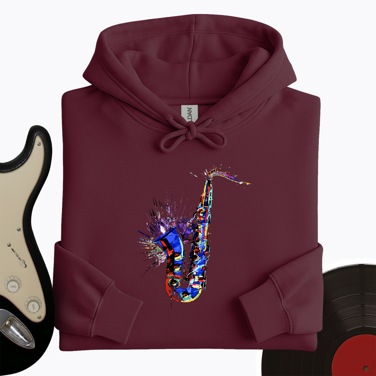 Blue Jazz Sax Hoodie