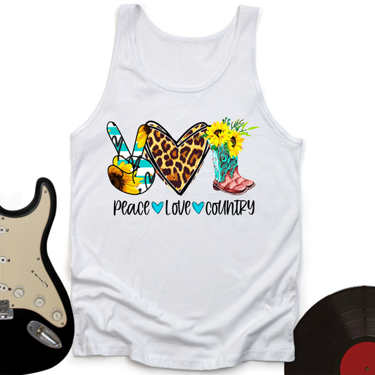 Peace, Love, Country Tank Top