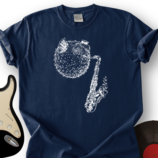 Puffer Fish Saxophone T-Shirt