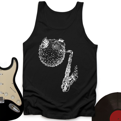 Puffer Fish Saxophone Tank Top