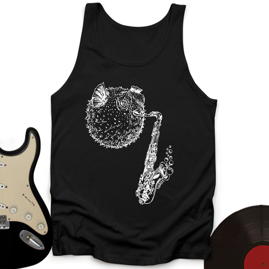 Puffer Fish Saxophone Tank Top