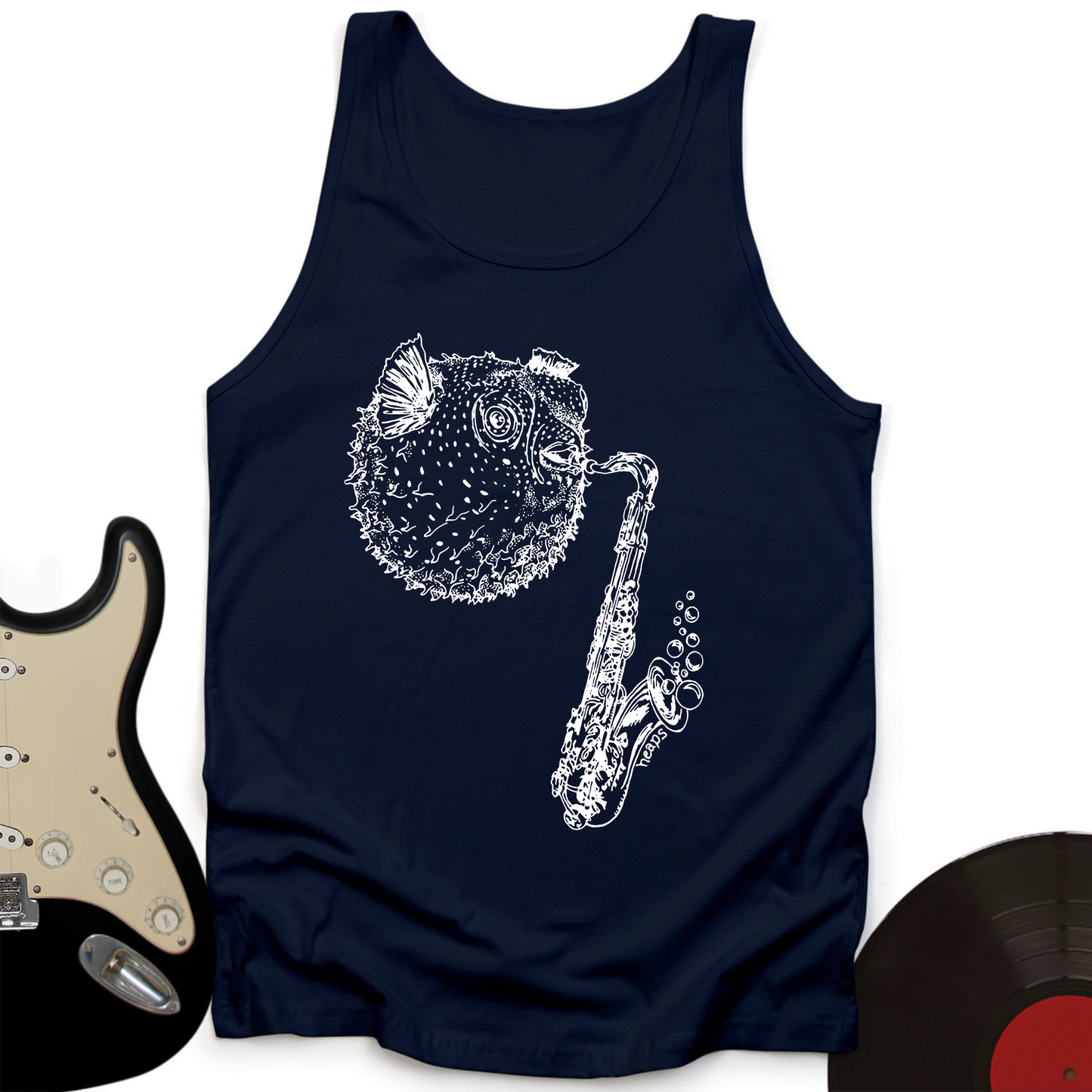 Puffer Fish Saxophone Tank Top