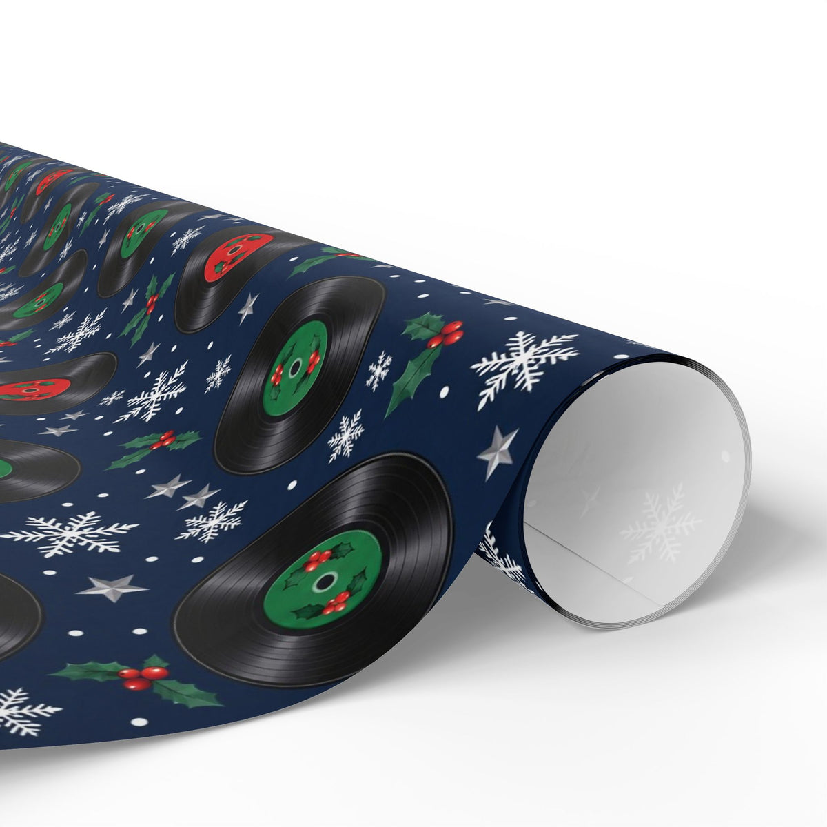 Vinyl Snowfall Christmas Wrapping Paper