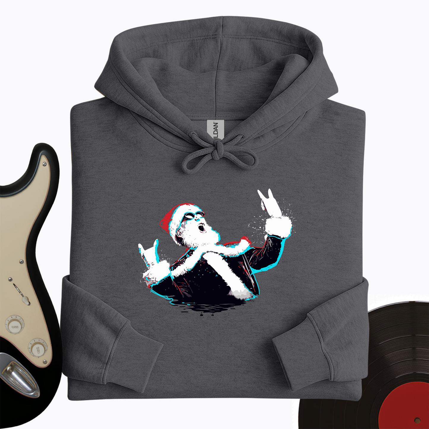 Rock and Roll Santa Hoodie