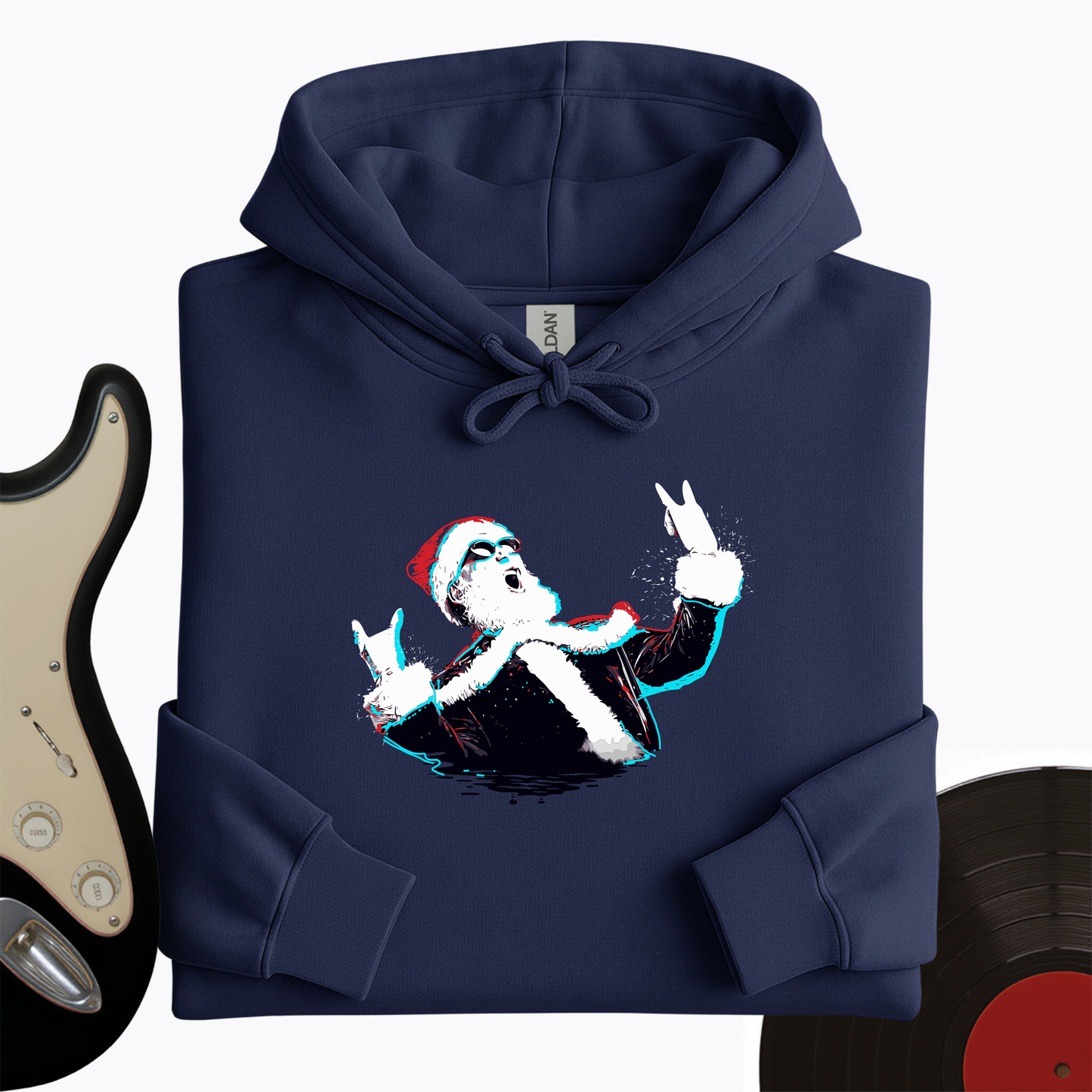 Rock and Roll Santa Hoodie