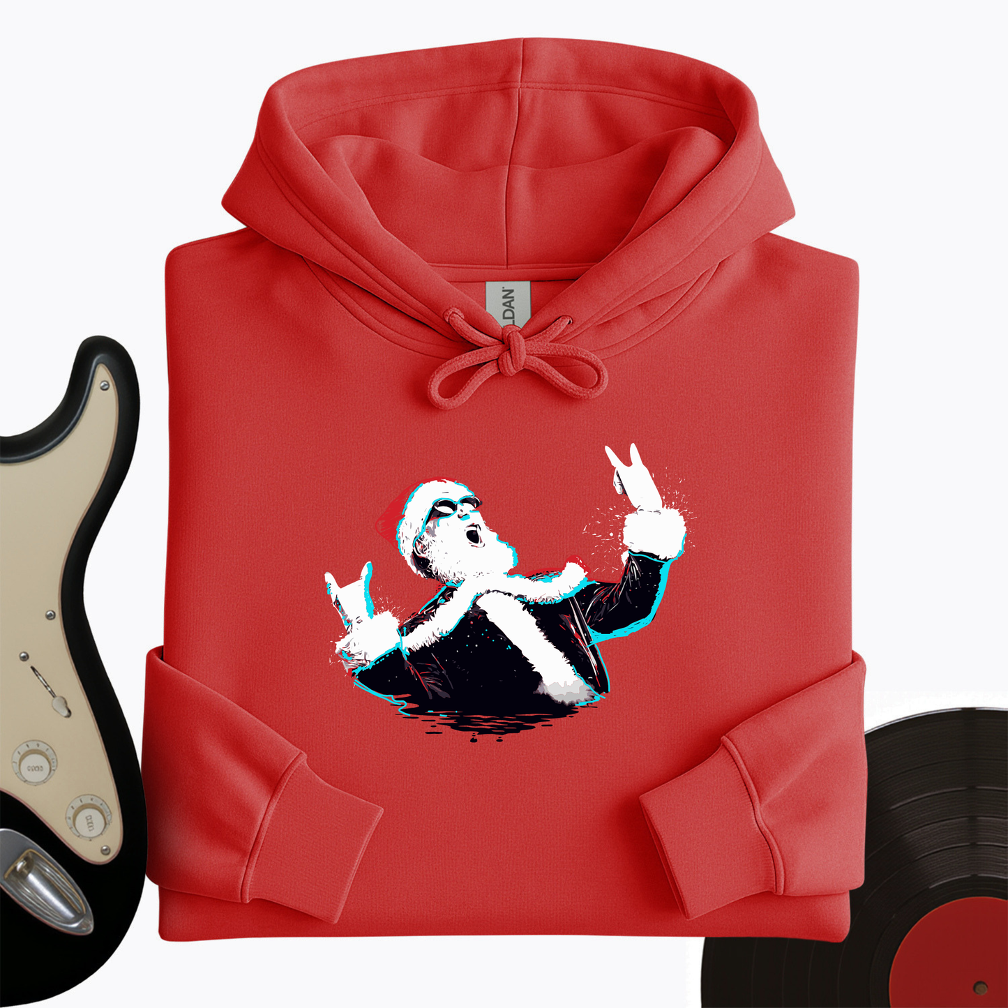 Rock and Roll Santa Hoodie