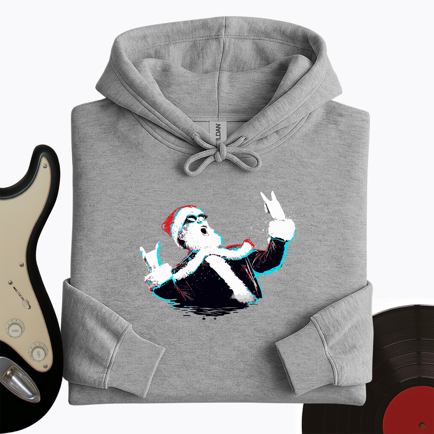 Rock and Roll Santa Hoodie