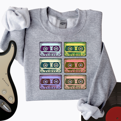 Retro Rock Tapes Crewneck