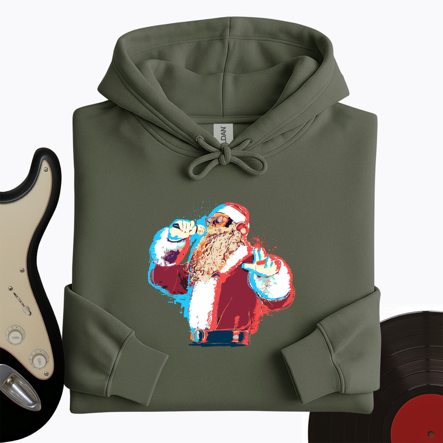 Santa On The Mic Hoodie