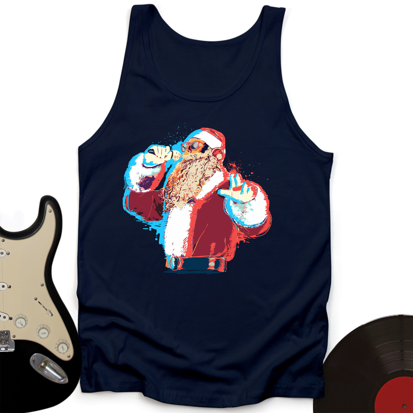 Santa On The Mic Tank Top