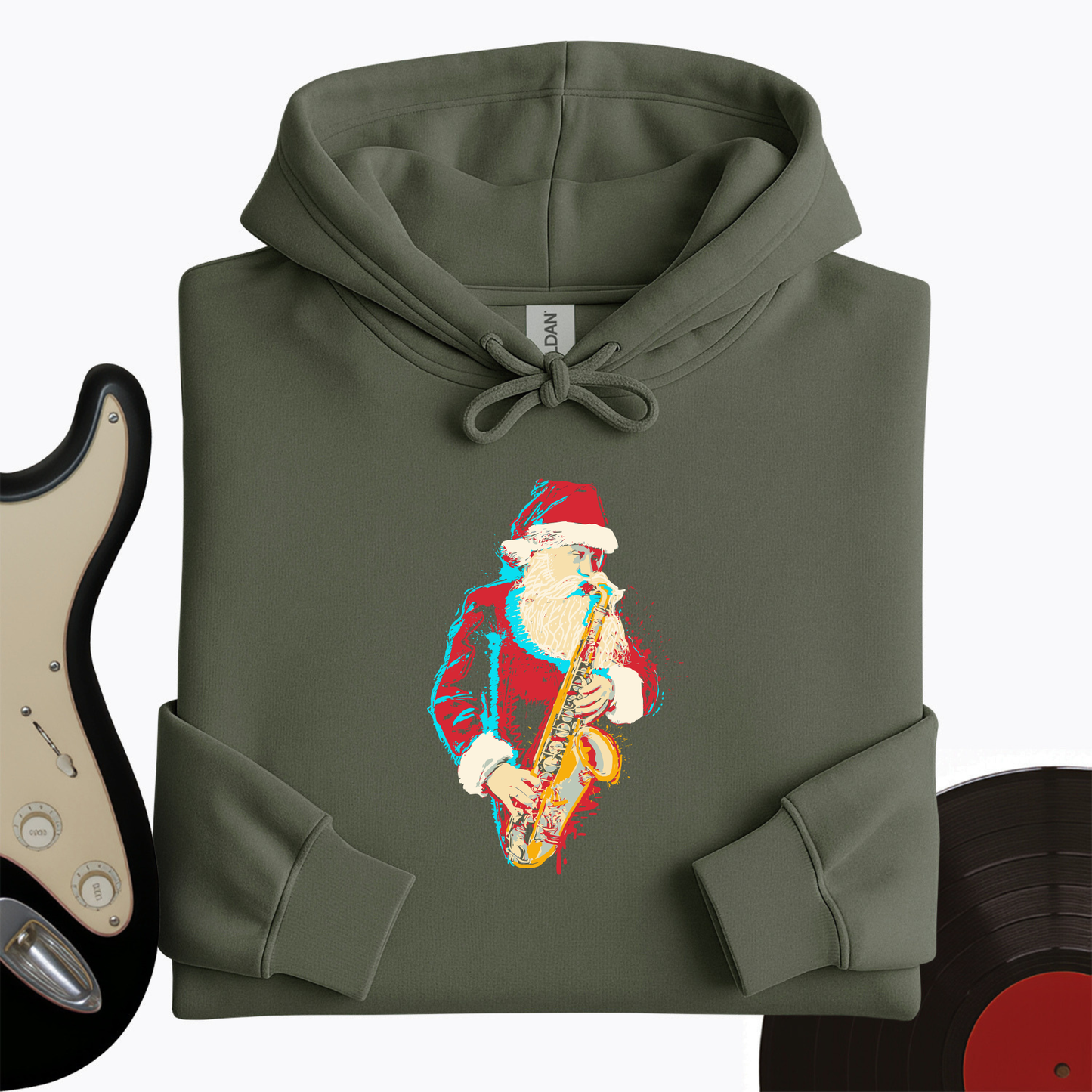 Santa Saxophone Hoodie