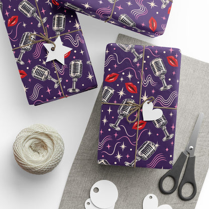 Retro Microphone Wrapping Paper