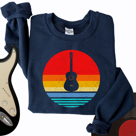 Colorful Vintage Guitar Crewneck