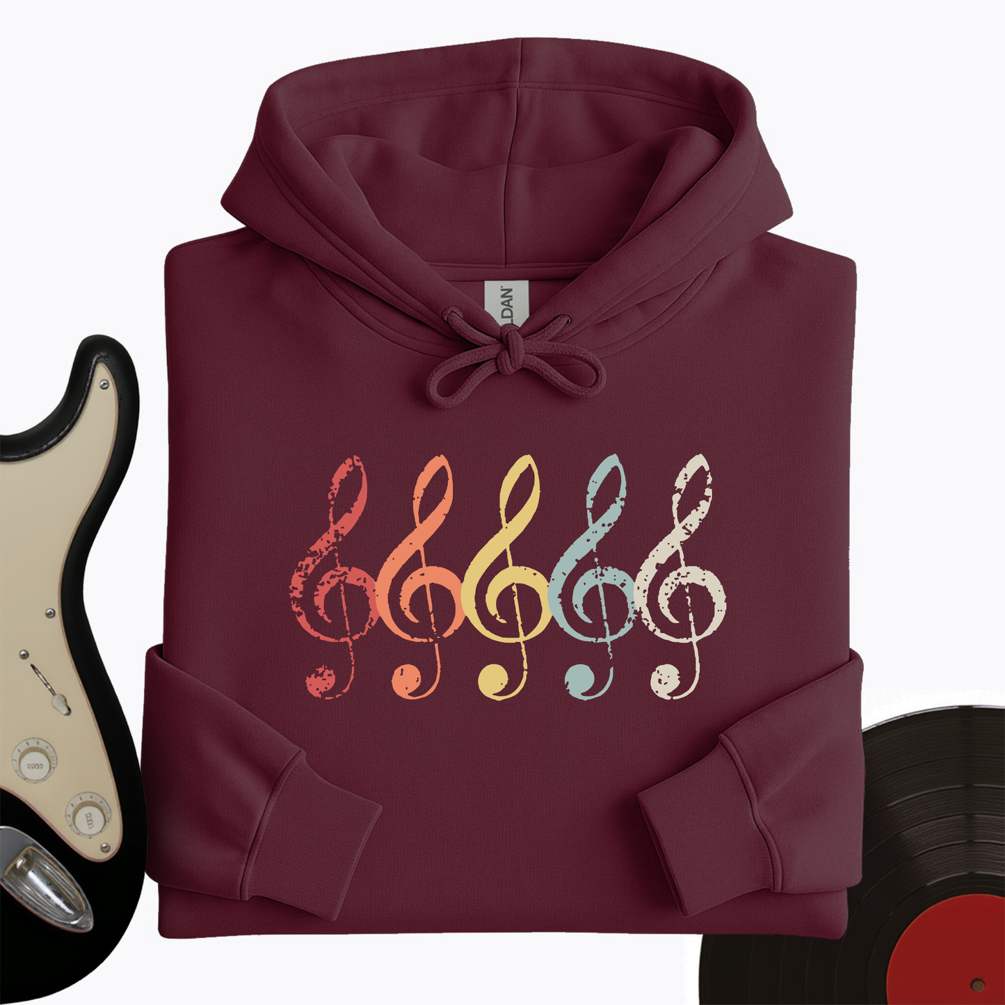 Vintage Treble Clef Hoodie