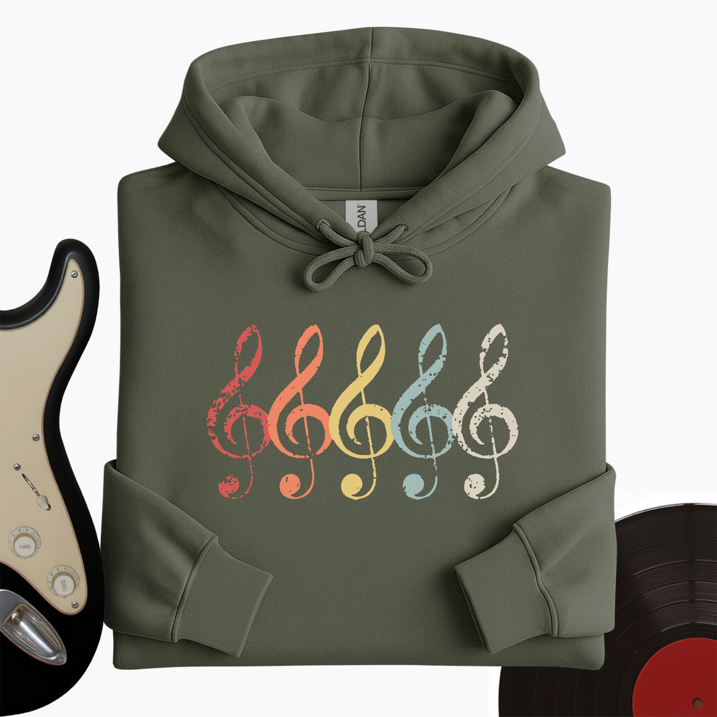 Vintage Treble Clef Hoodie