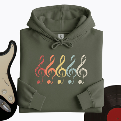 Vintage Treble Clef Hoodie