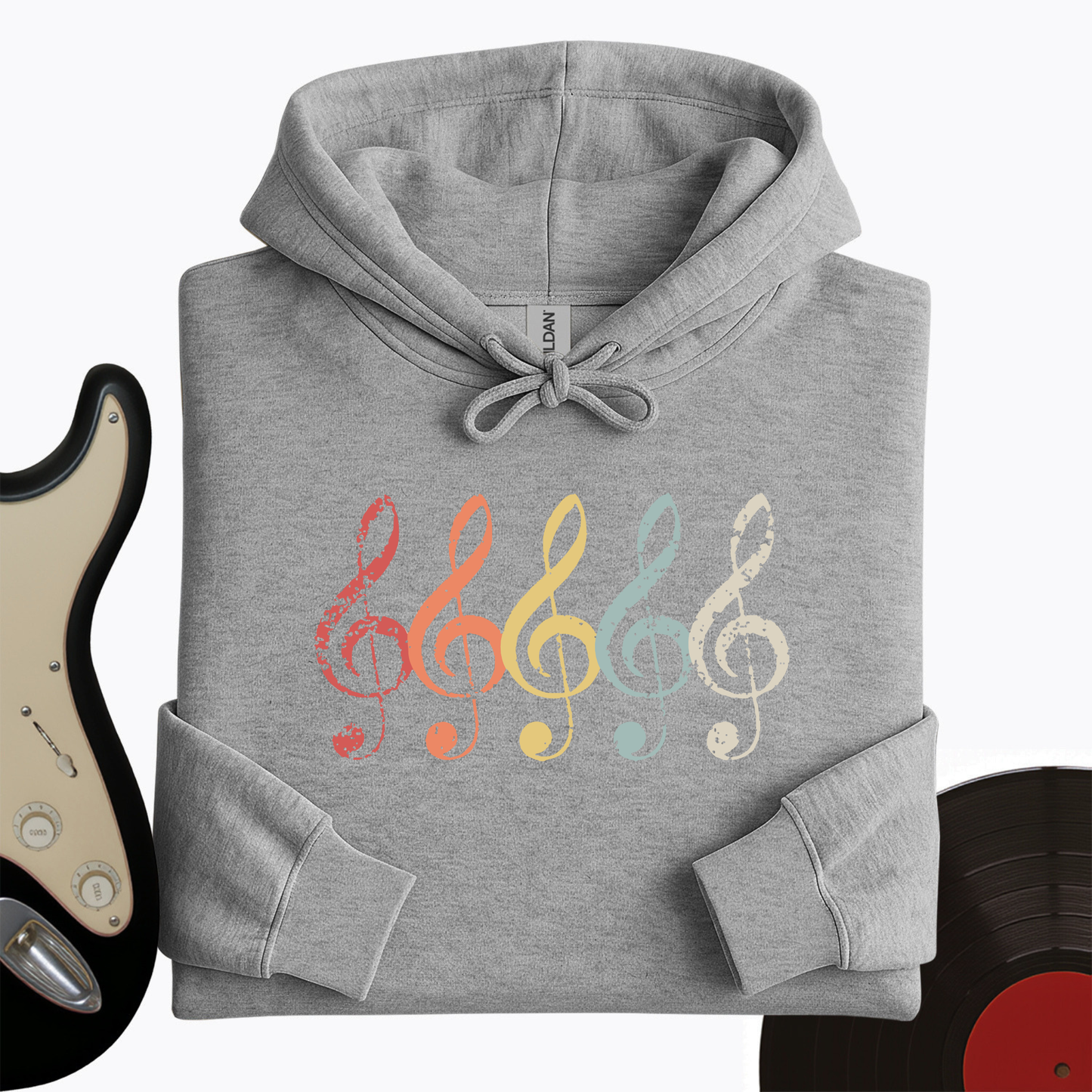 Vintage Treble Clef Hoodie