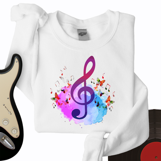 Water Color Treble Clef Crewneck