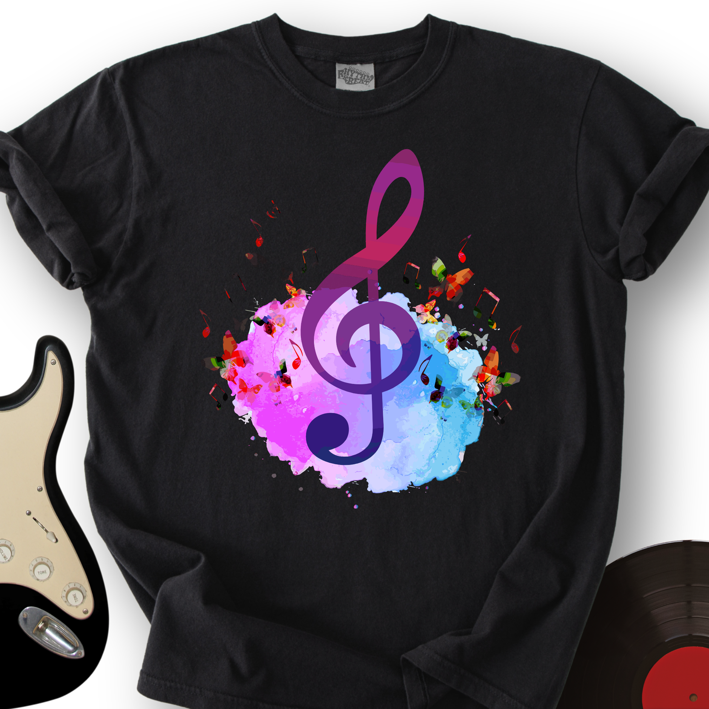 Water Color Treble Clef T-Shirt