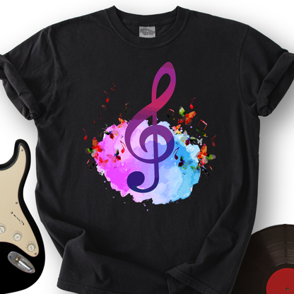 Water Color Treble Clef T-Shirt