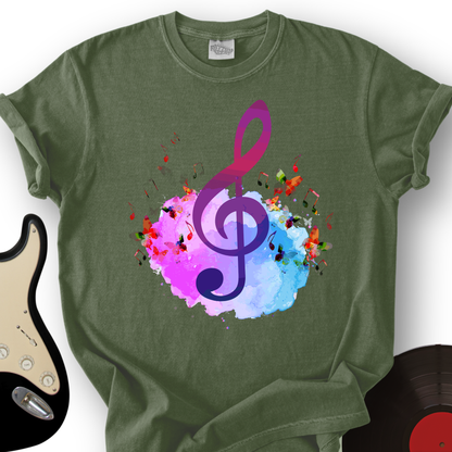 Water Color Treble Clef T-Shirt