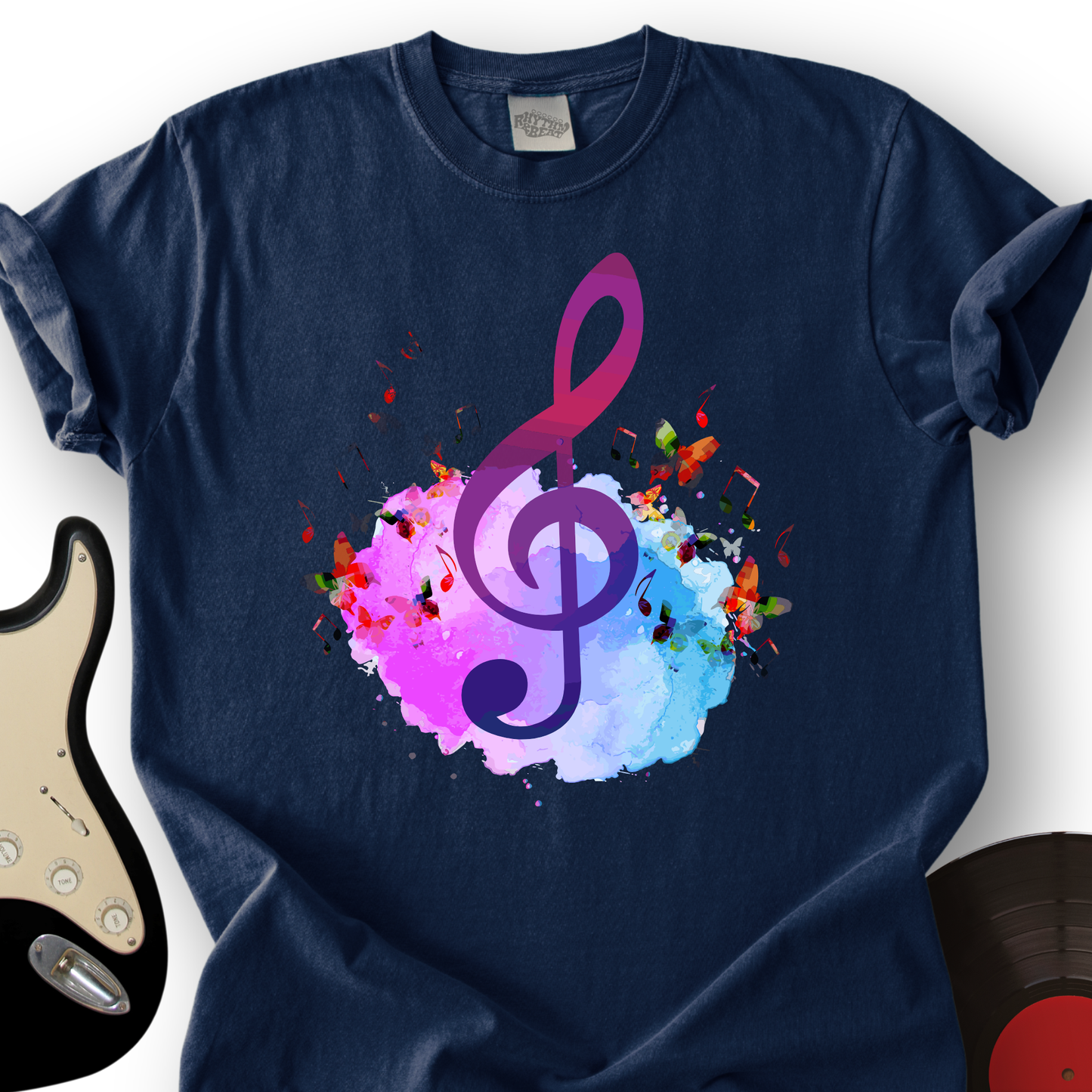 Water Color Treble Clef T-Shirt
