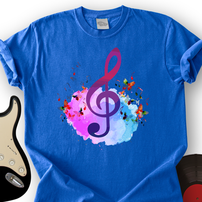 Water Color Treble Clef T-Shirt