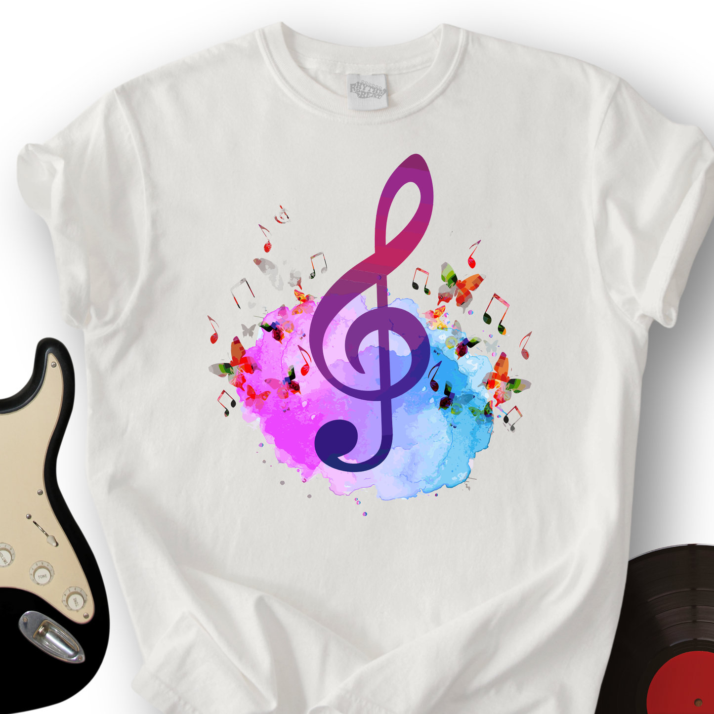 Water Color Treble Clef T-Shirt