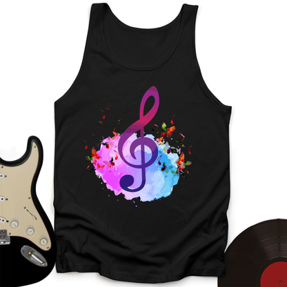Water Color Treble Clef Tank Top