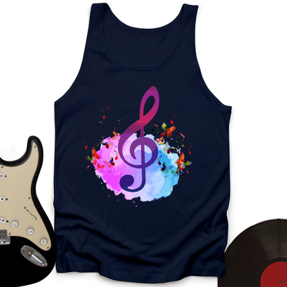Water Color Treble Clef Tank Top