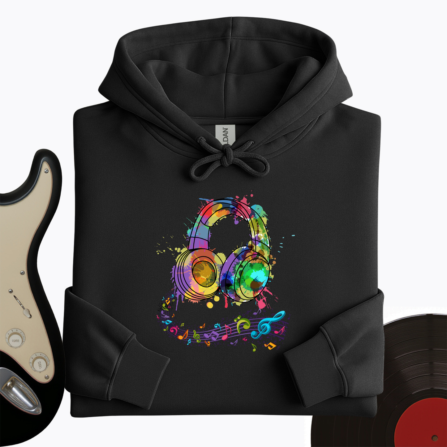 Watercolor Headphones Hoodie
