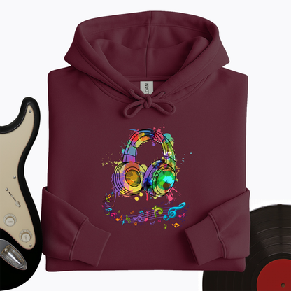 Watercolor Headphones Hoodie