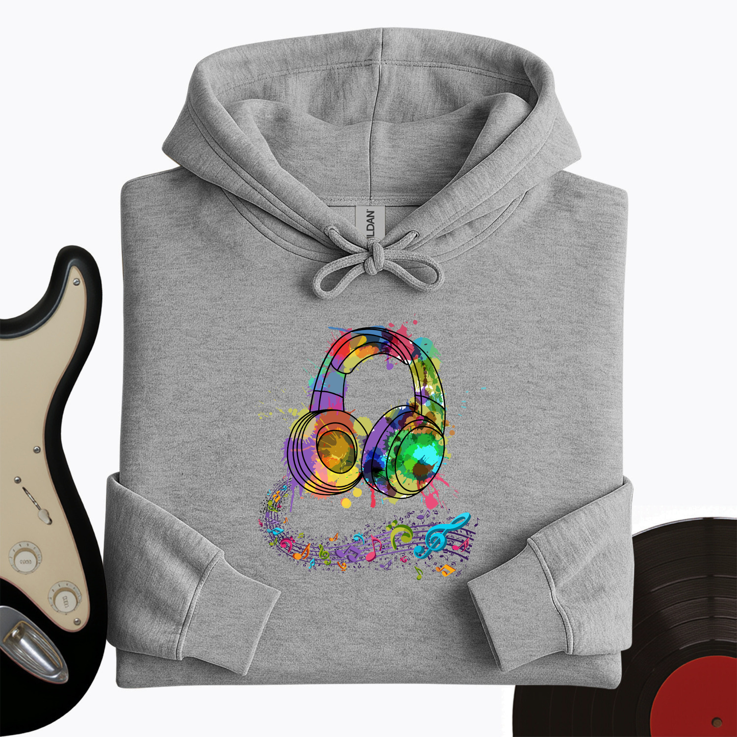 Watercolor Headphones Hoodie