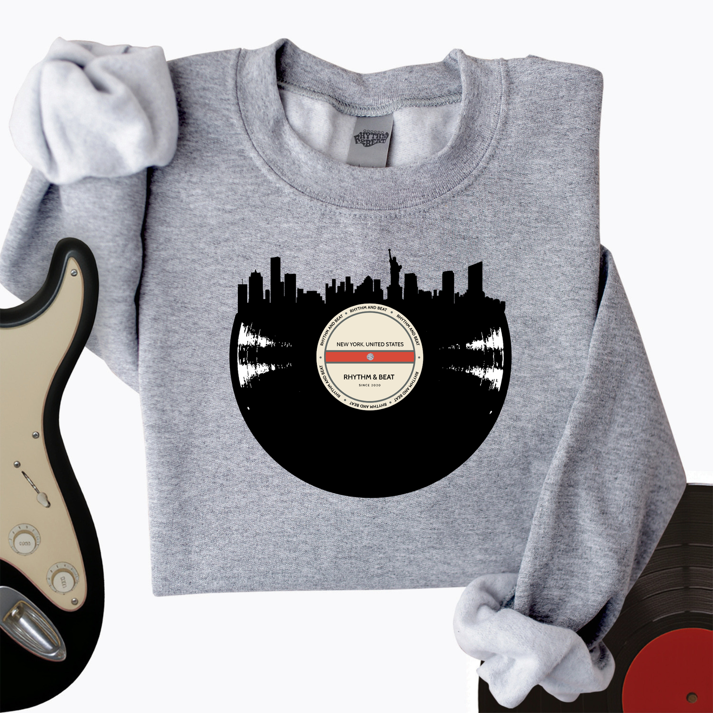 Vinyl Skyline New York Crewneck
